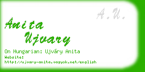 anita ujvary business card